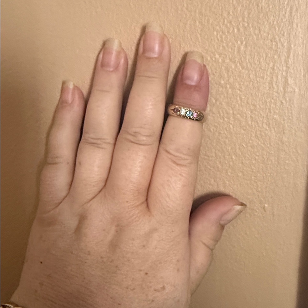 14k Gold Ring with Multicolor Stones Size 5 - Picture 8 of 8